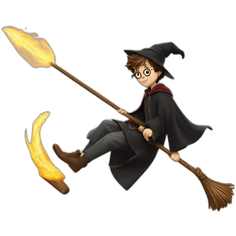 Harry Potter on his broomstick  emoji