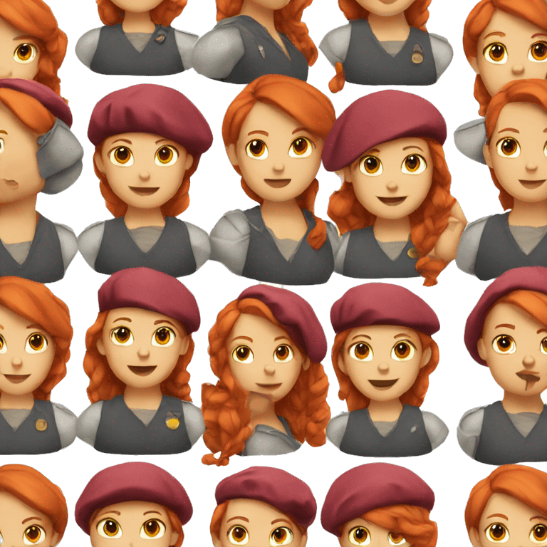 Redhead girl wearing beret emoji