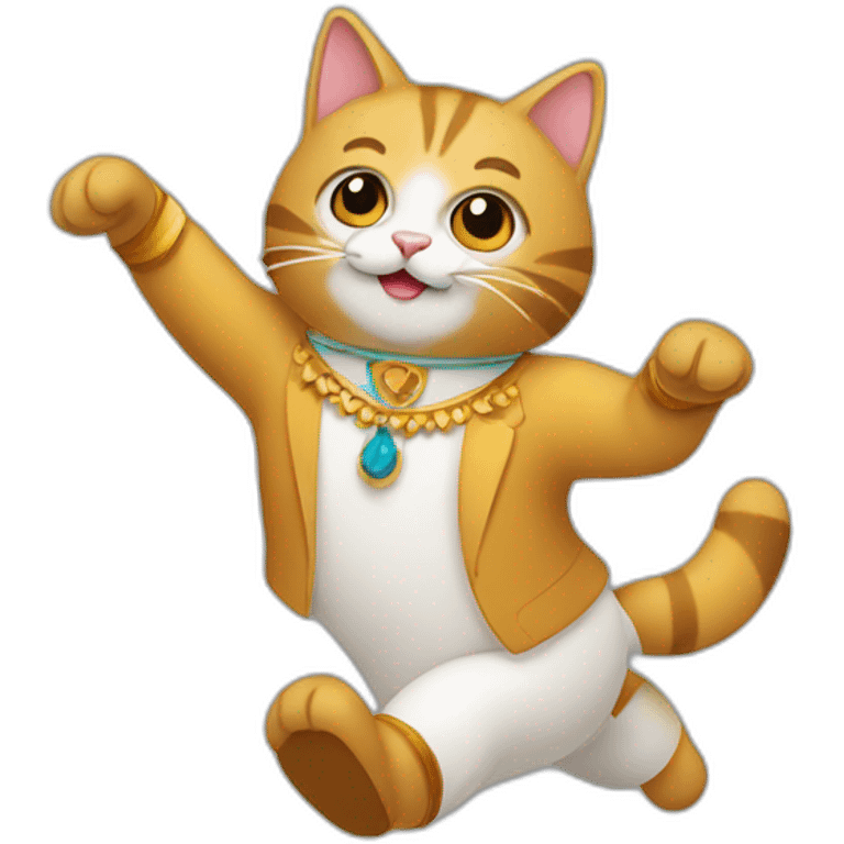 Gato bailarín con tutú emoji