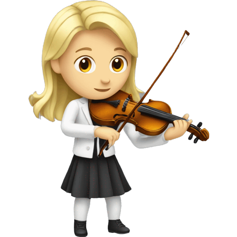 blond girl playing a violin emoji