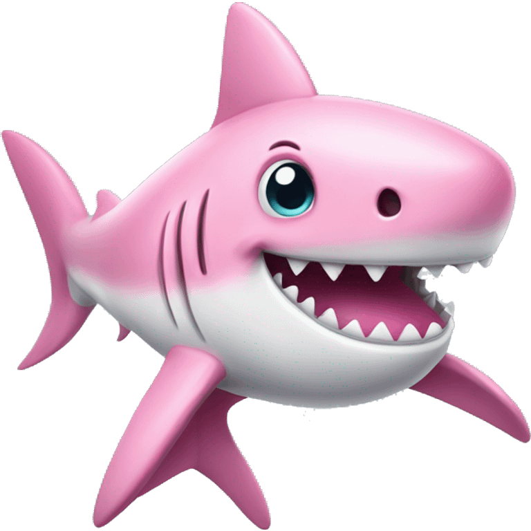 Cute pink shark emoji