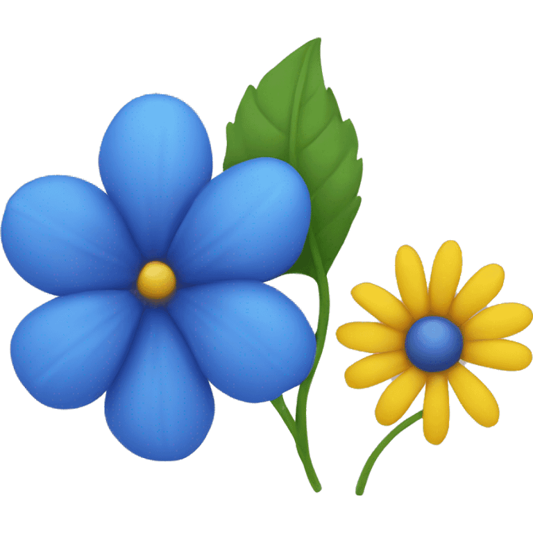 Blue flower yellow centre  emoji