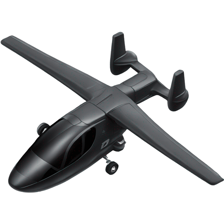 Evtol aircraft in black  emoji