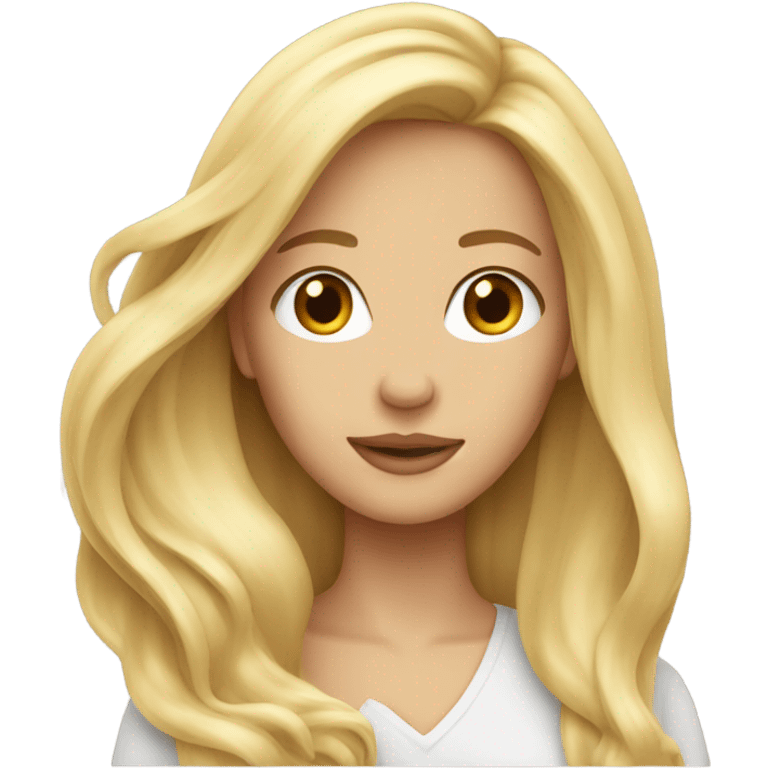 Long blonde hair emoji