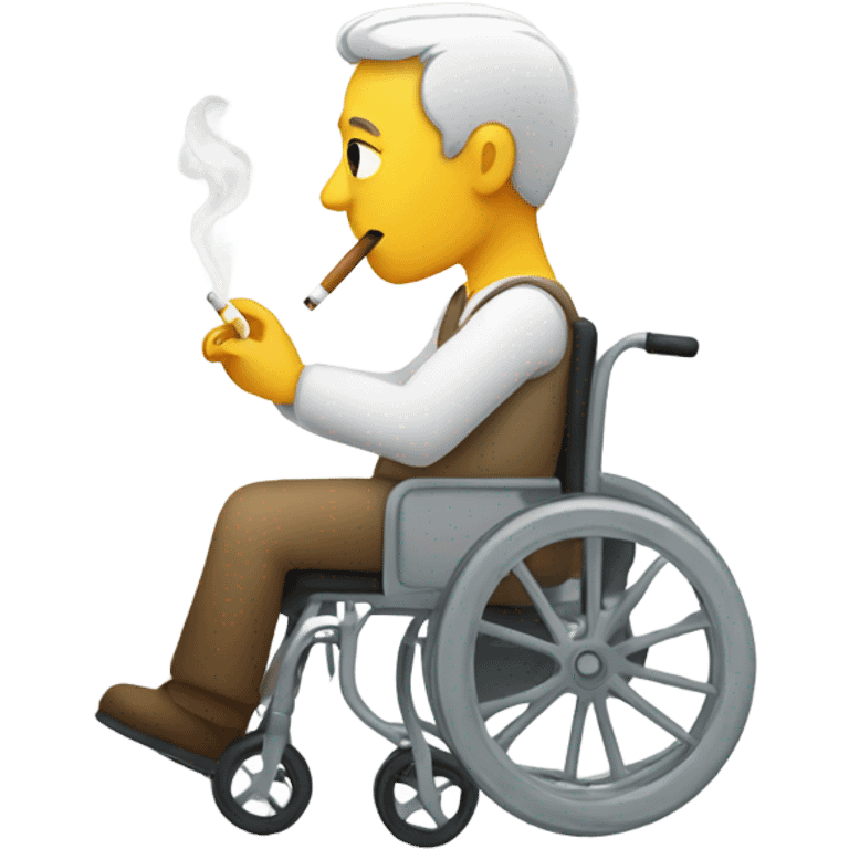 Person in a wheelchair smoking a cigarette emoji