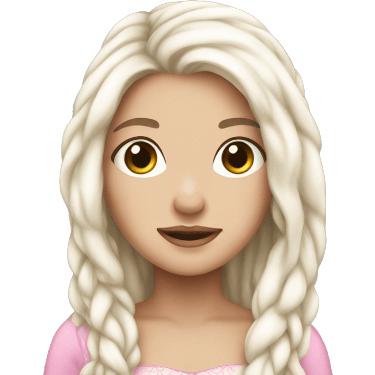 pink princess white skin long hair emoji