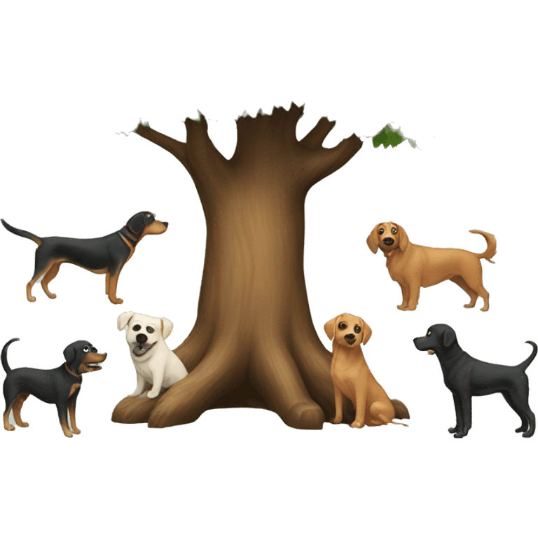 Tree with dogs emoji