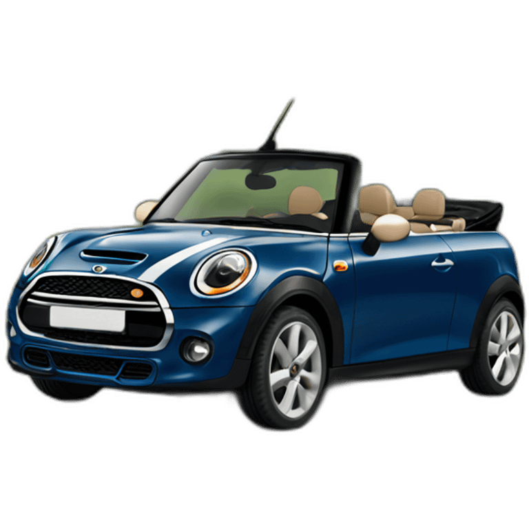 navy blue convertible mini cooper emoji