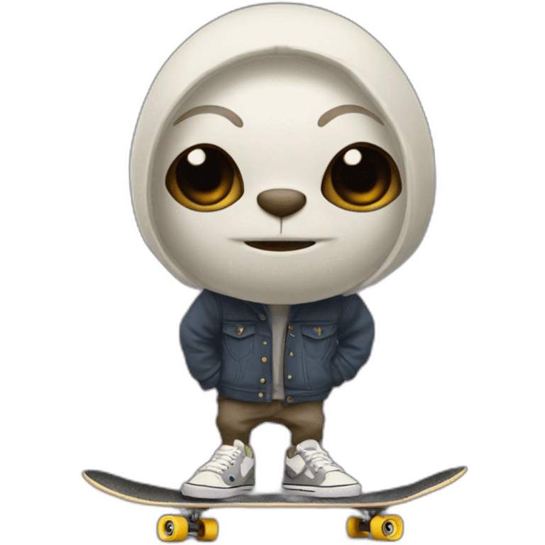 skateboarding grogu emoji