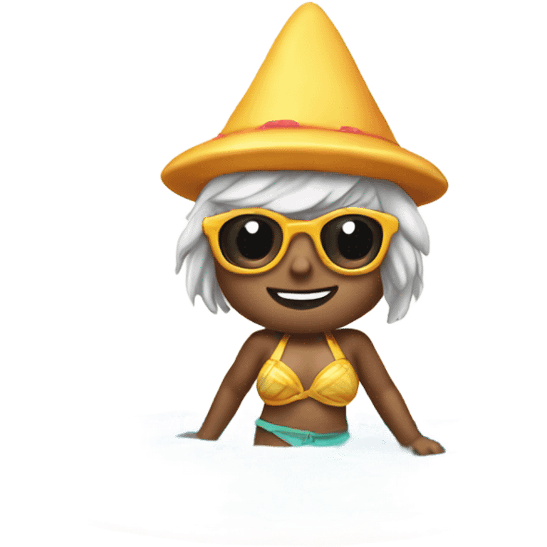 beach gnome in bikini emoji