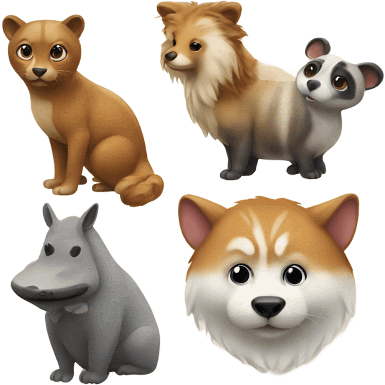 4 crazy animals emoji