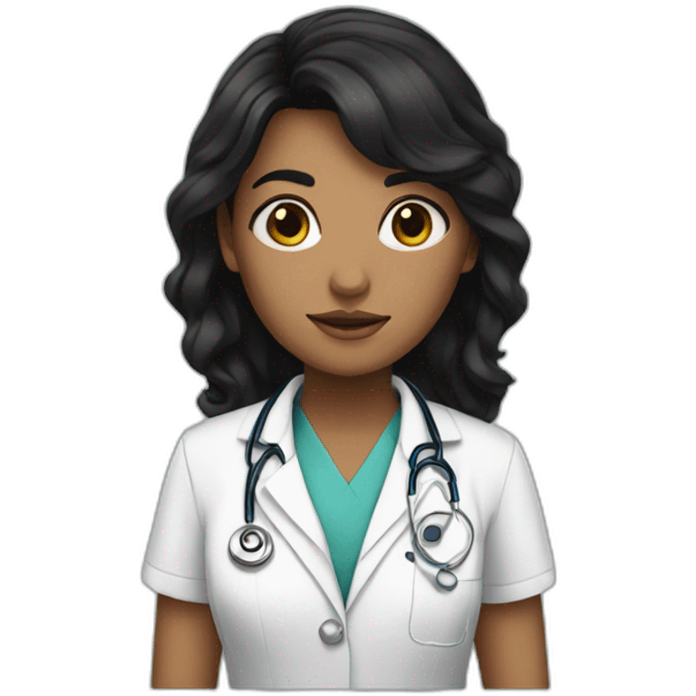 doctor, black hair, girl emoji