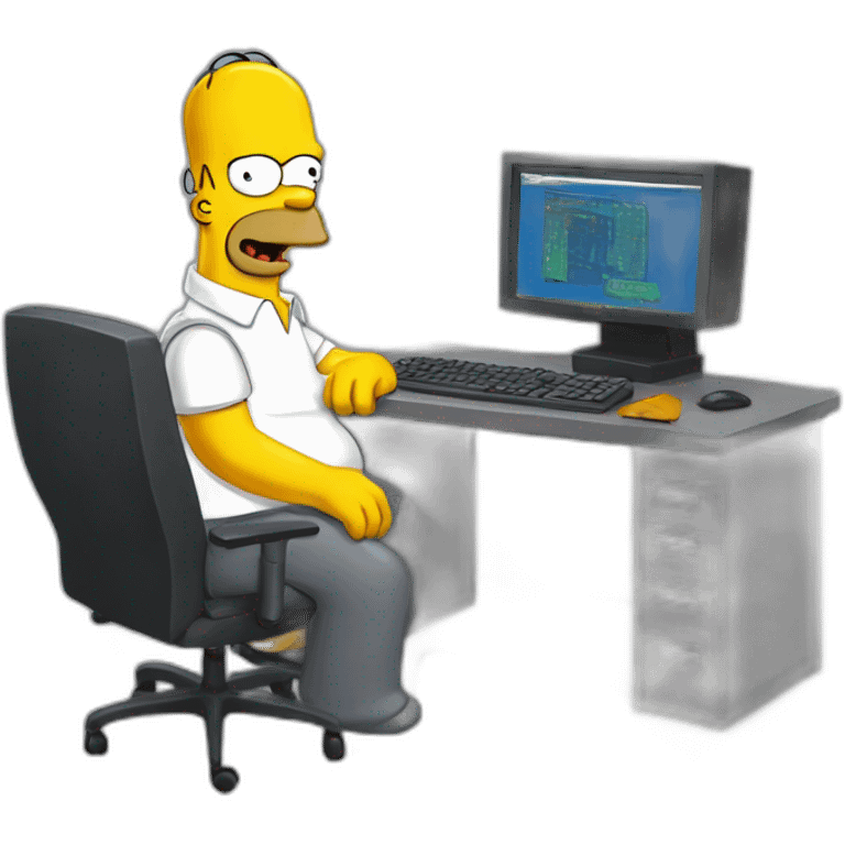 Simpson men using a PC emoji