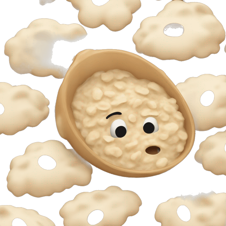 hungry person eating oatmeal emoji