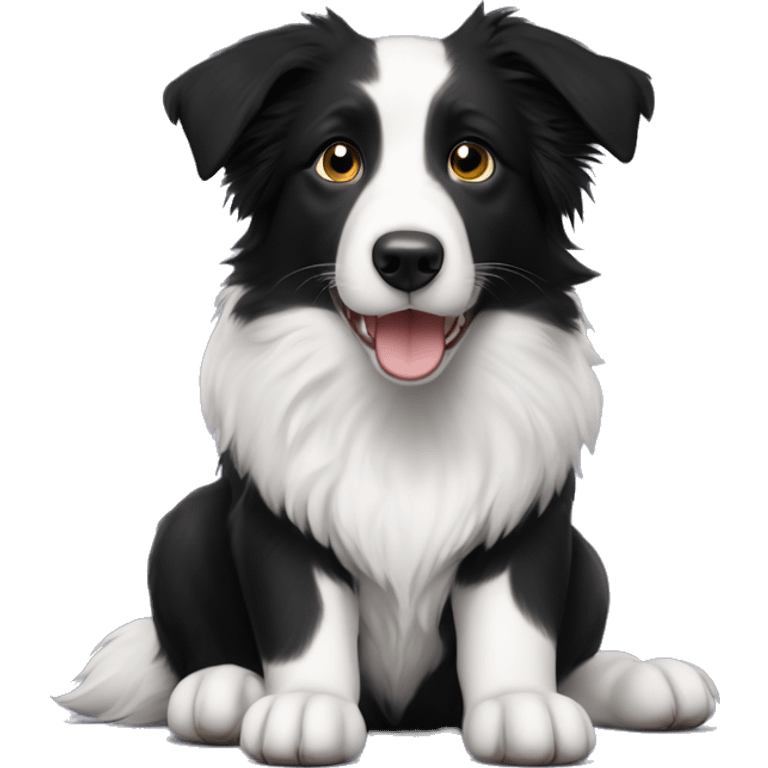 Border collie, hembra, 3 meses de edad, almbina, nariz con manchas emoji