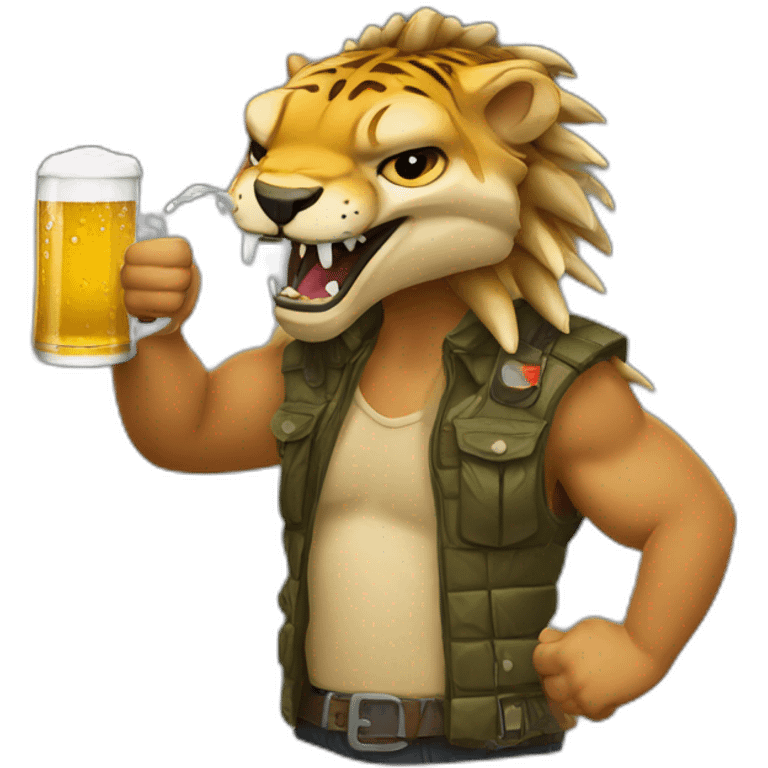 predator drinking beer emoji