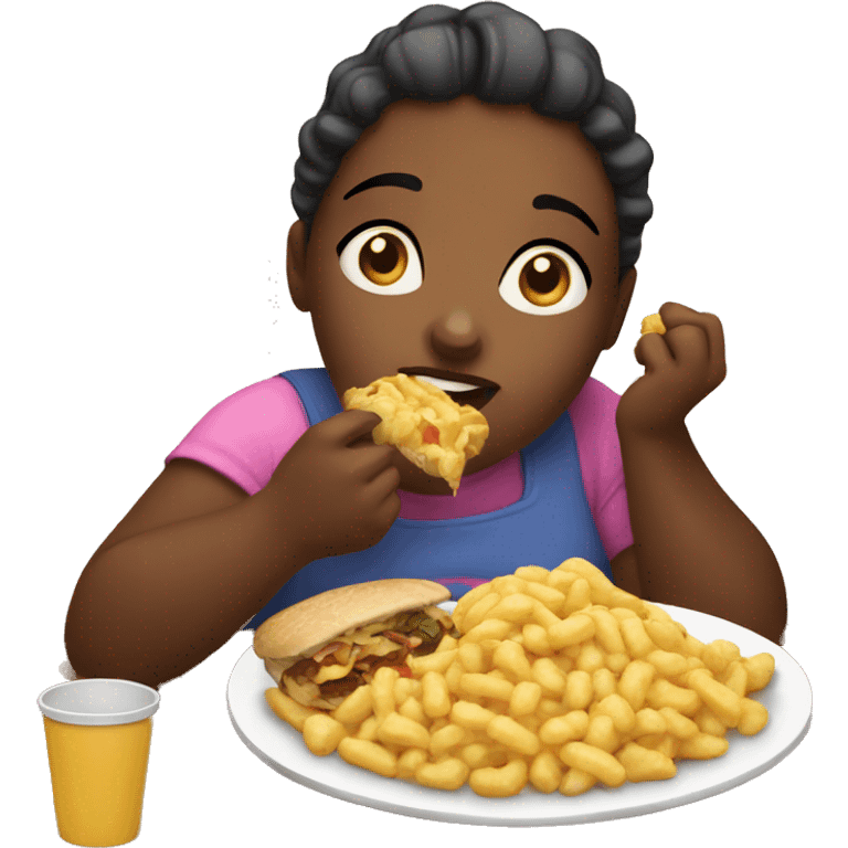 big girl eating food  emoji