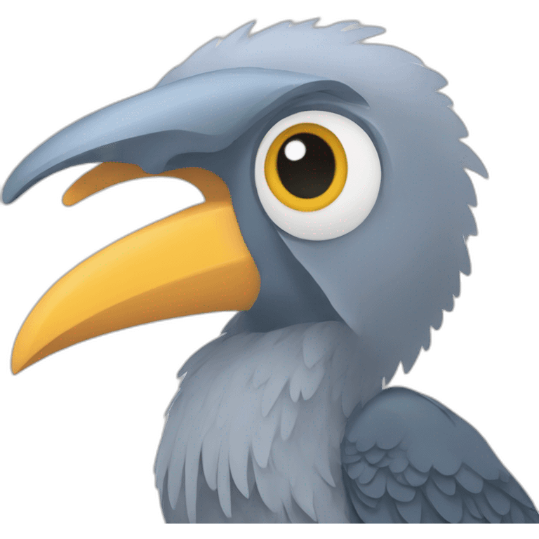 A shoebill programming in GoLang emoji