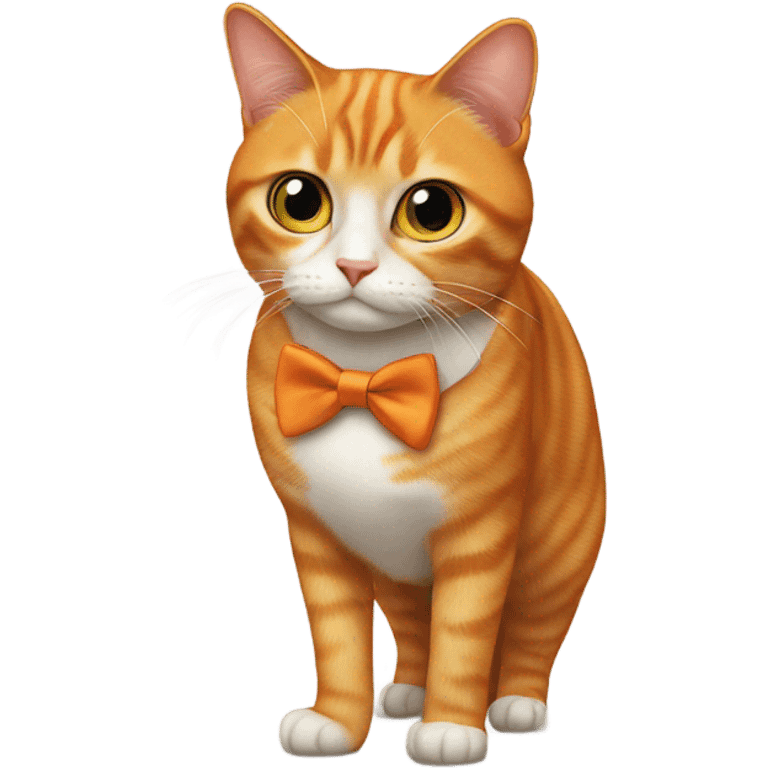 orange cat wearing a bowtie  emoji