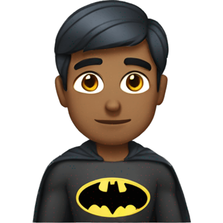 short haired indian pretending to be batman emoji