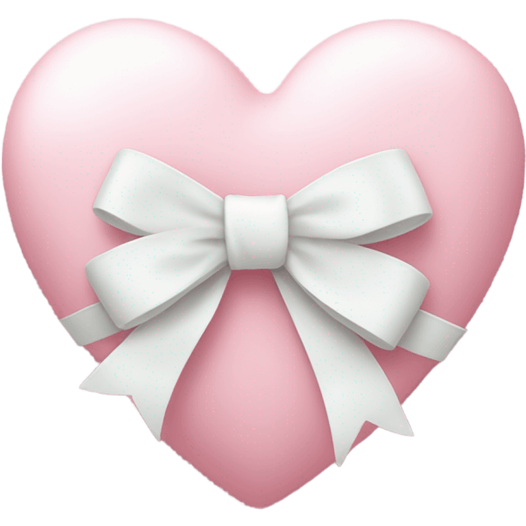 Pastel pink heart with white bow emoji