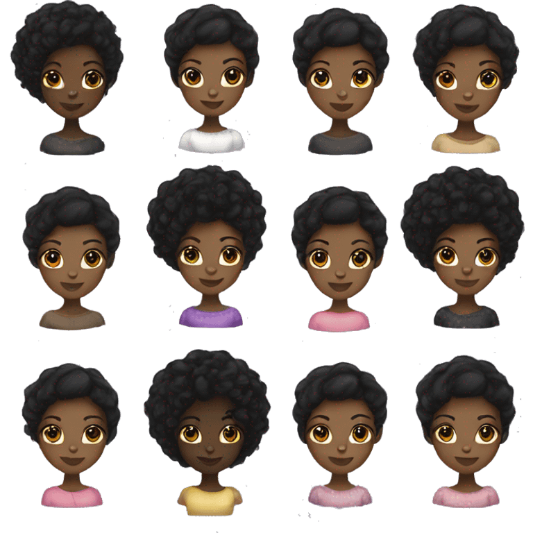 Luxury Black girl with black hair  emoji