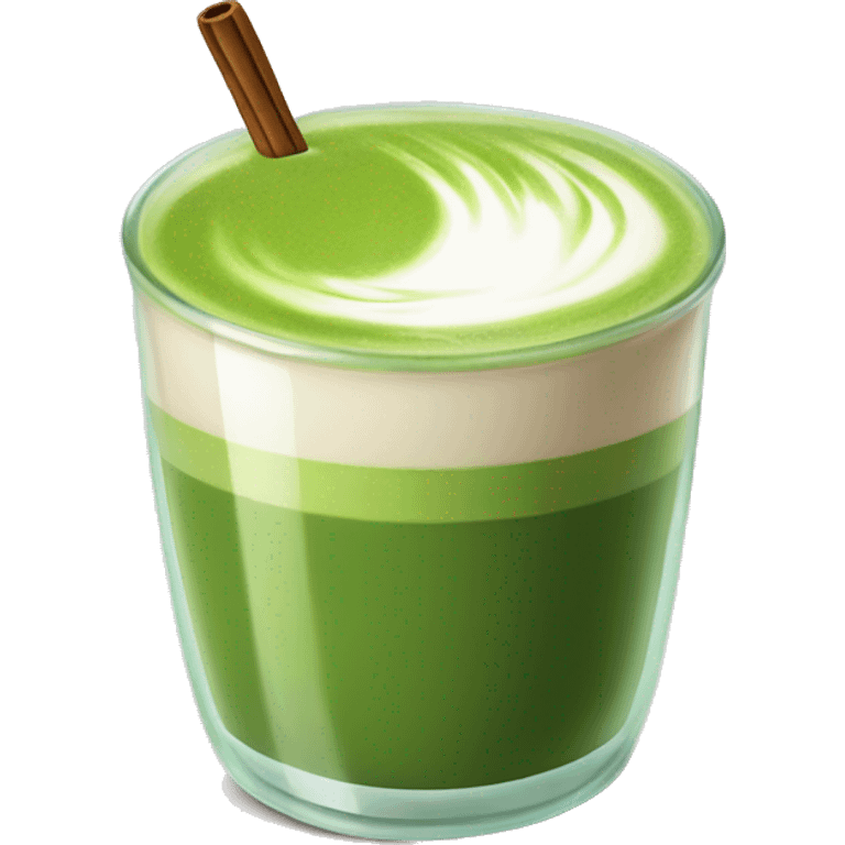 matcha latte without a face in a glass cup emoji