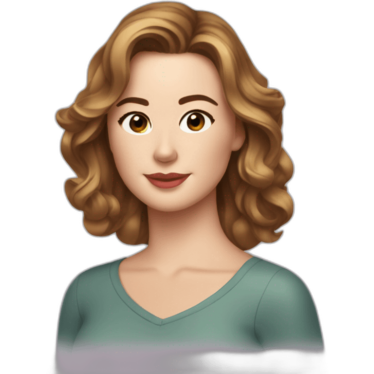 Emily VanCamp, brown wavy hair with cel emoji