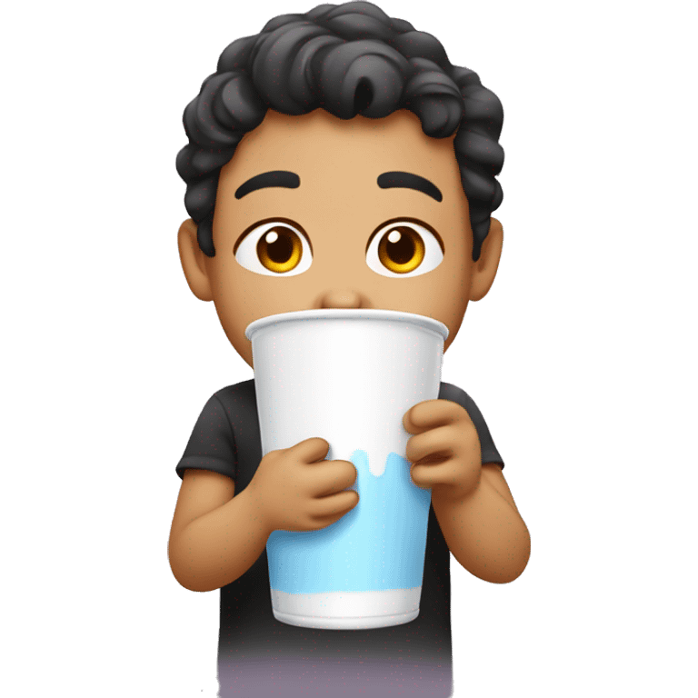 Emoji drinking milk emoji