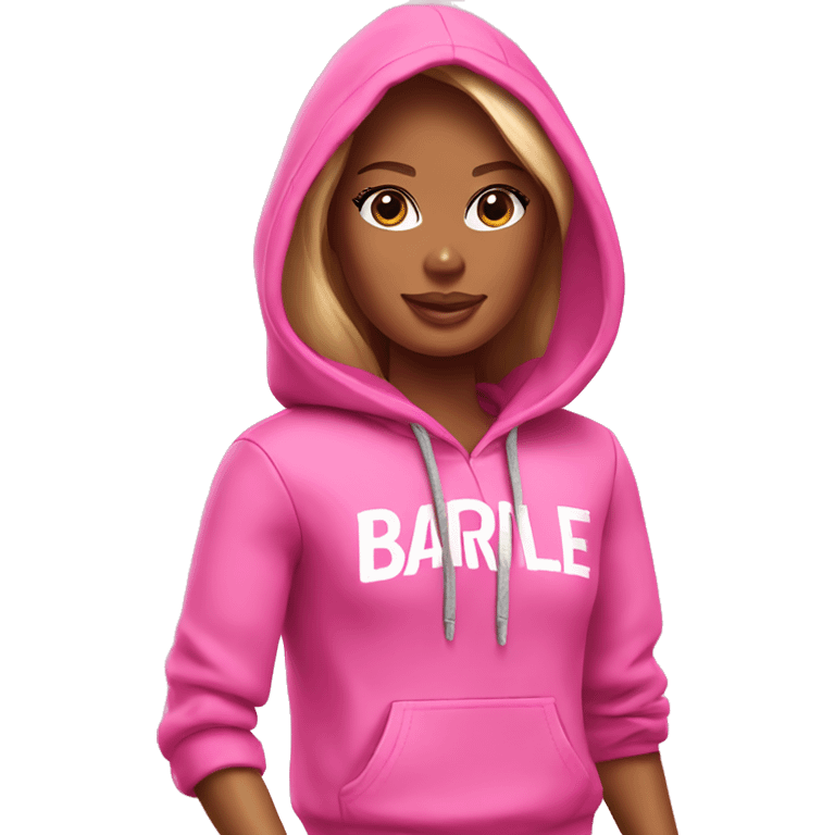 Barbie wearing a pink hoodie  emoji