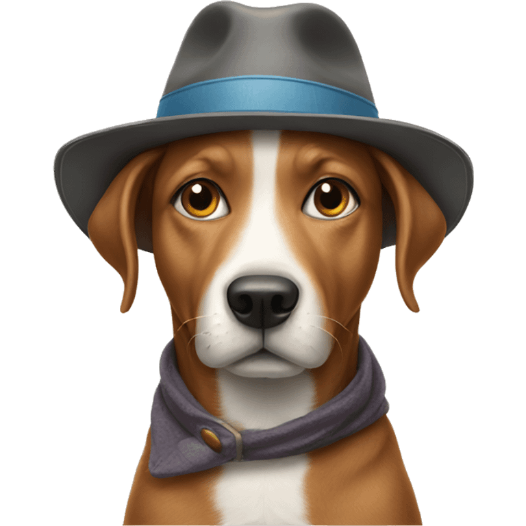 Dog wearing hat emoji