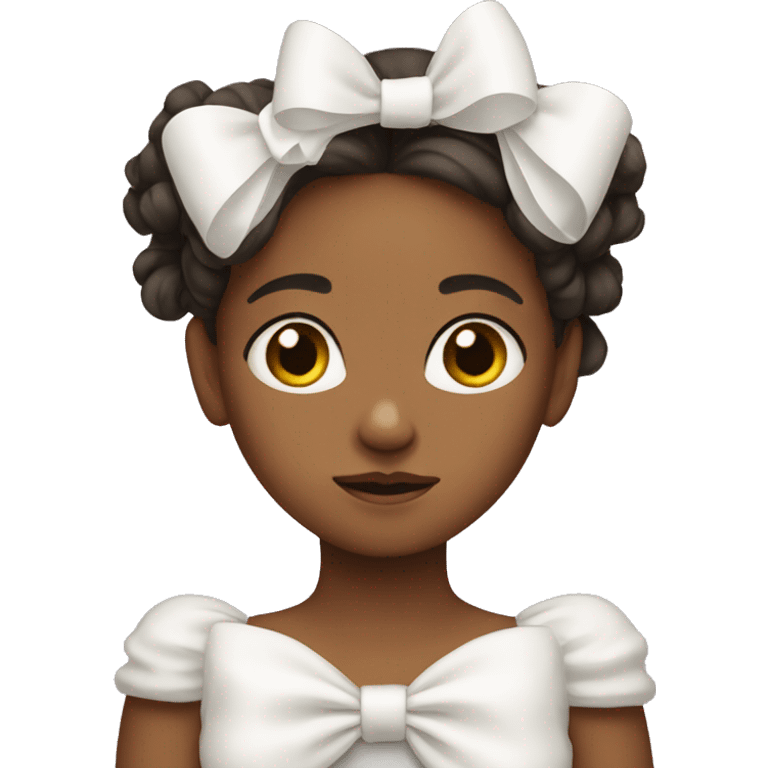 Girl with huge white bows emoji