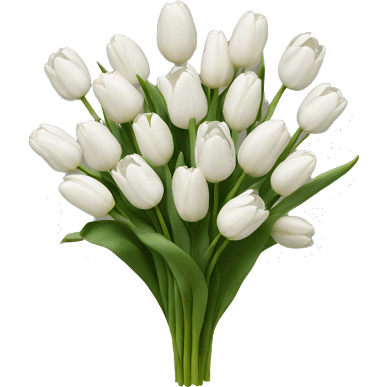 White tulips in a bouquet ￼ emoji