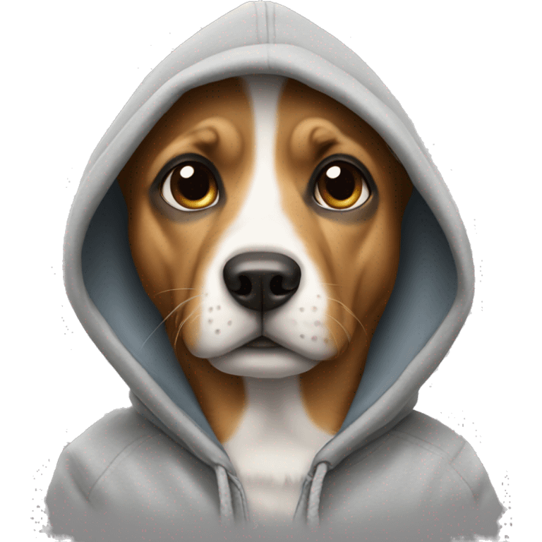 Dog wearing hoodie emoji