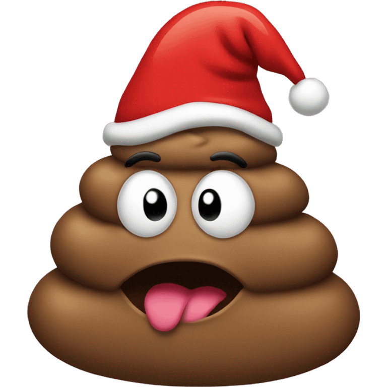 poop with christmas hat  emoji