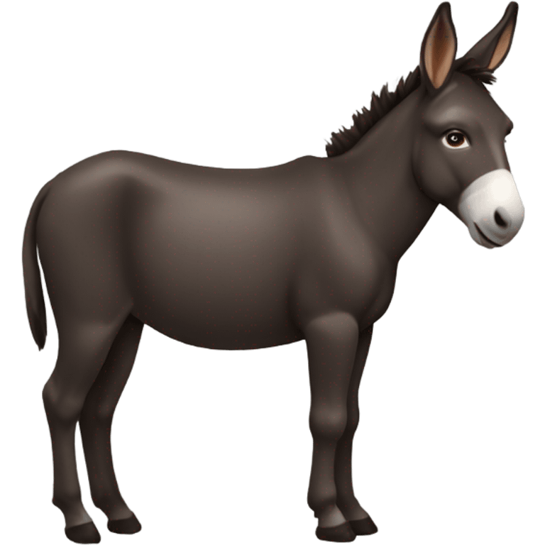 Donkey dark brown full body emoji