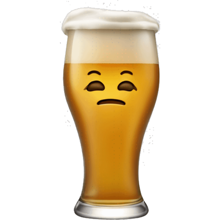 A juicy pint of Beer lightly flowing over the top  emoji