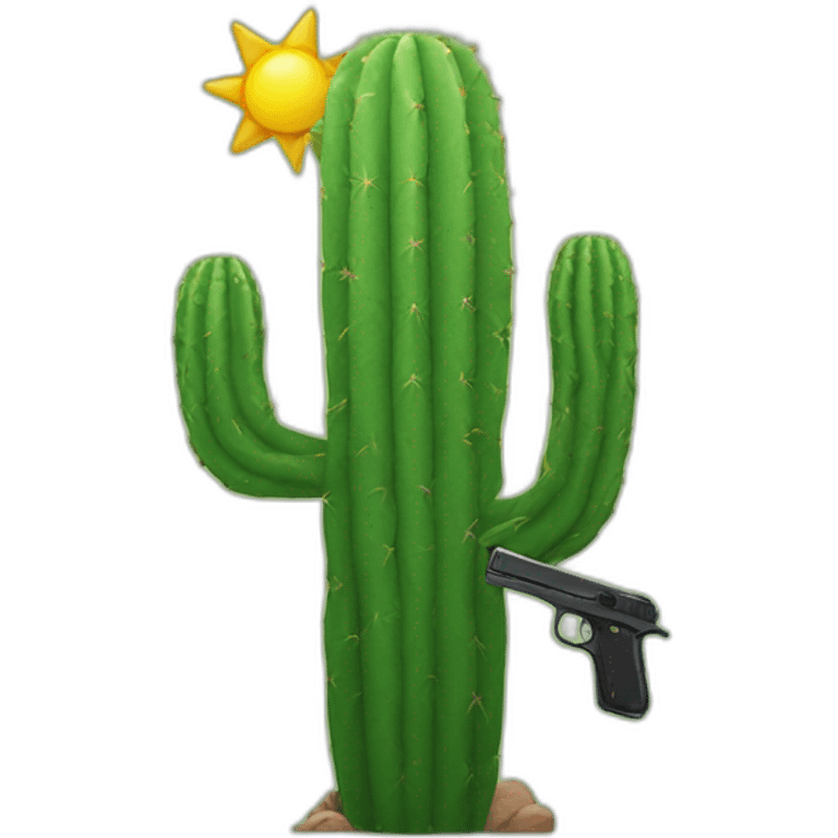 cactus hold a gun emoji