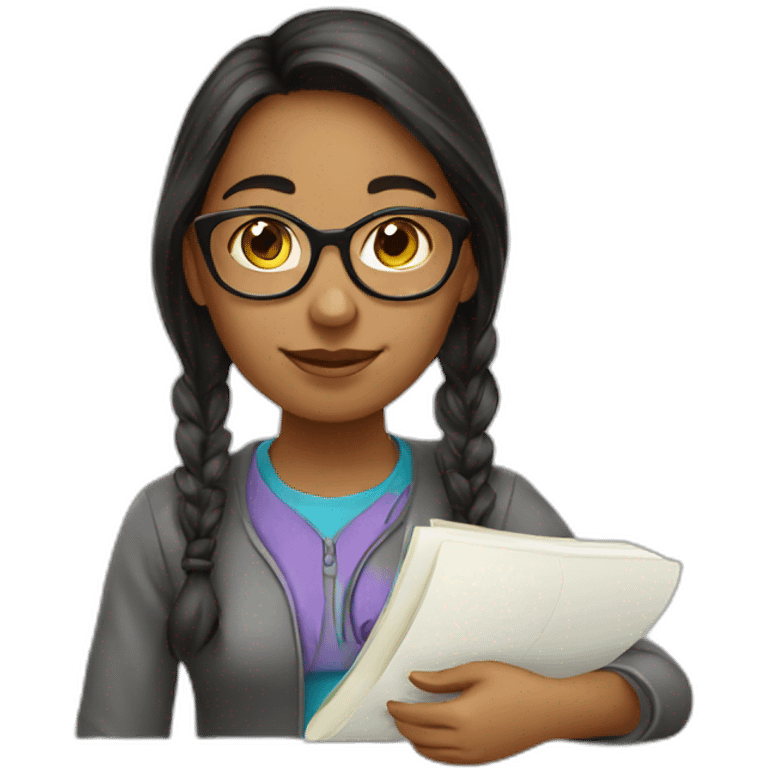 Girl nerd who is studying  emoji