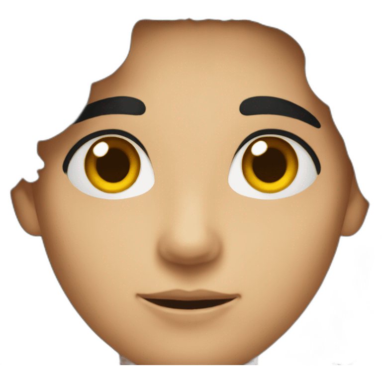 Human with black hair emoji