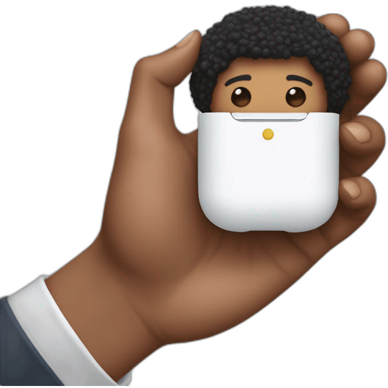 Only one airpod in the hand of barack obama emoji