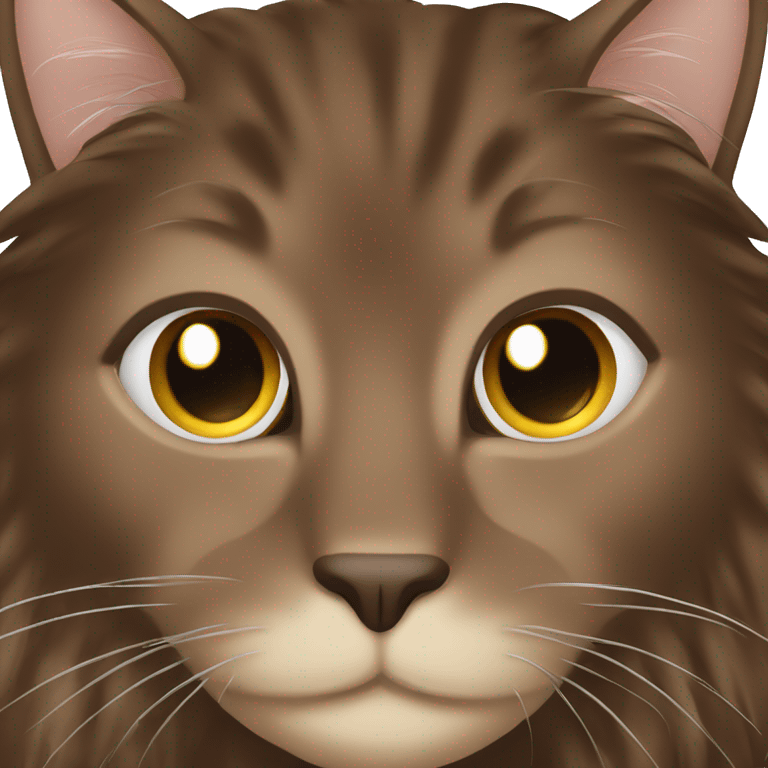 Long haired Dark brown cat with light brown spots  emoji