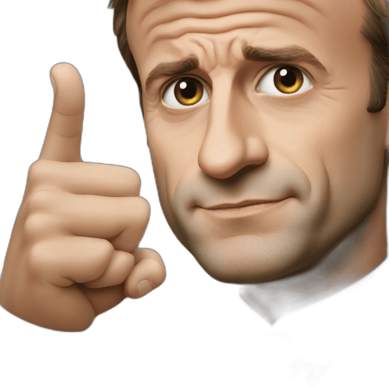 emmanuel macron with his thumb pointing down emoji