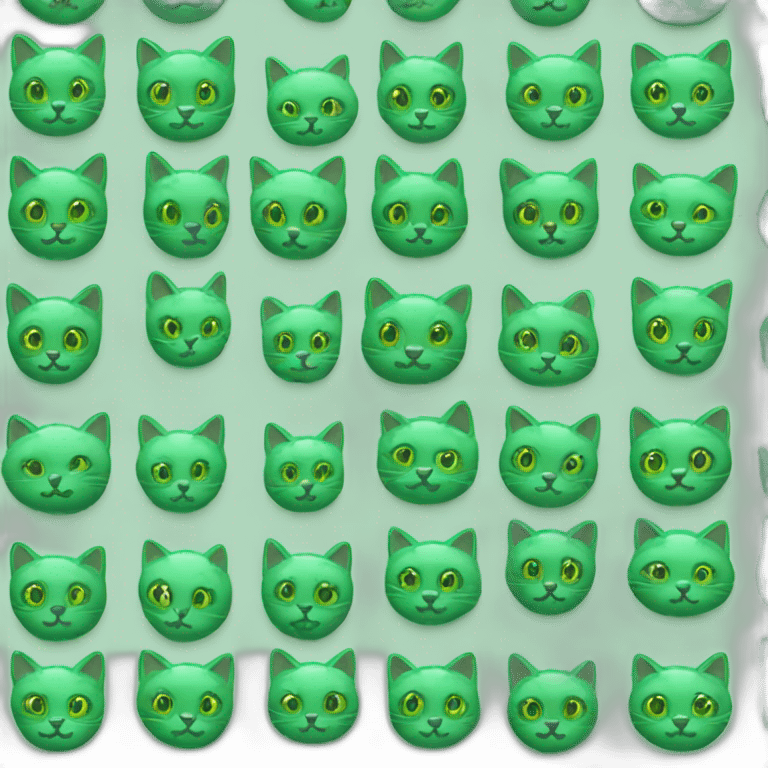 Green glass cat head emoji