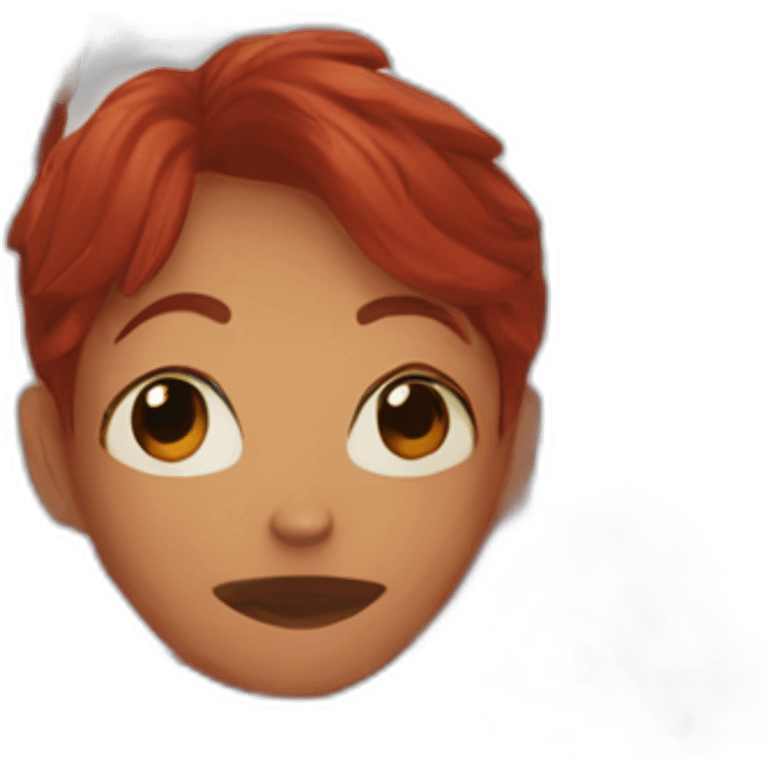 Person asiai black with red hair emoji