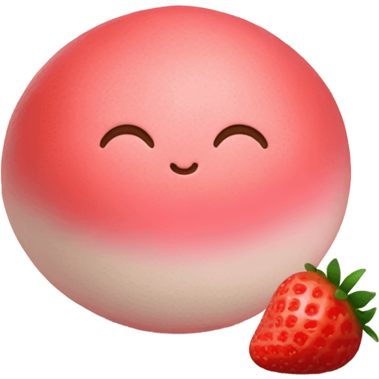 Strawberry mochi emoji