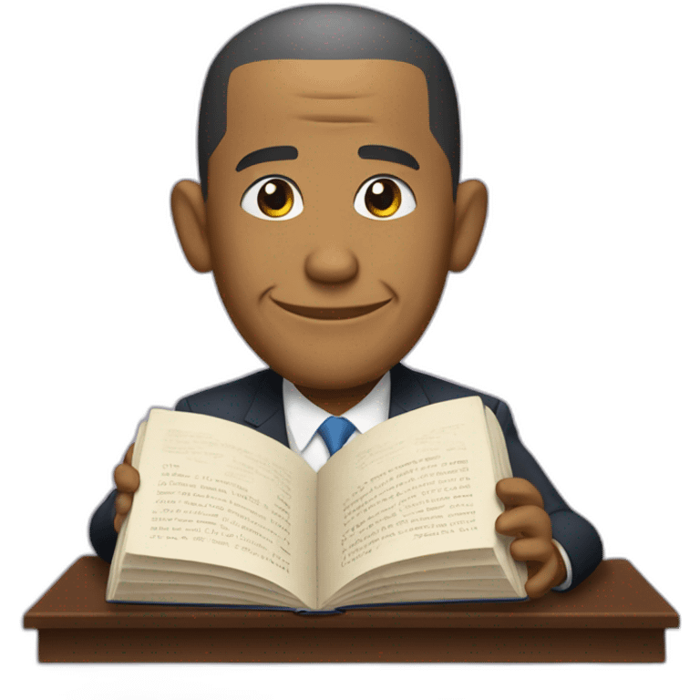 barack obama reading a book emoji