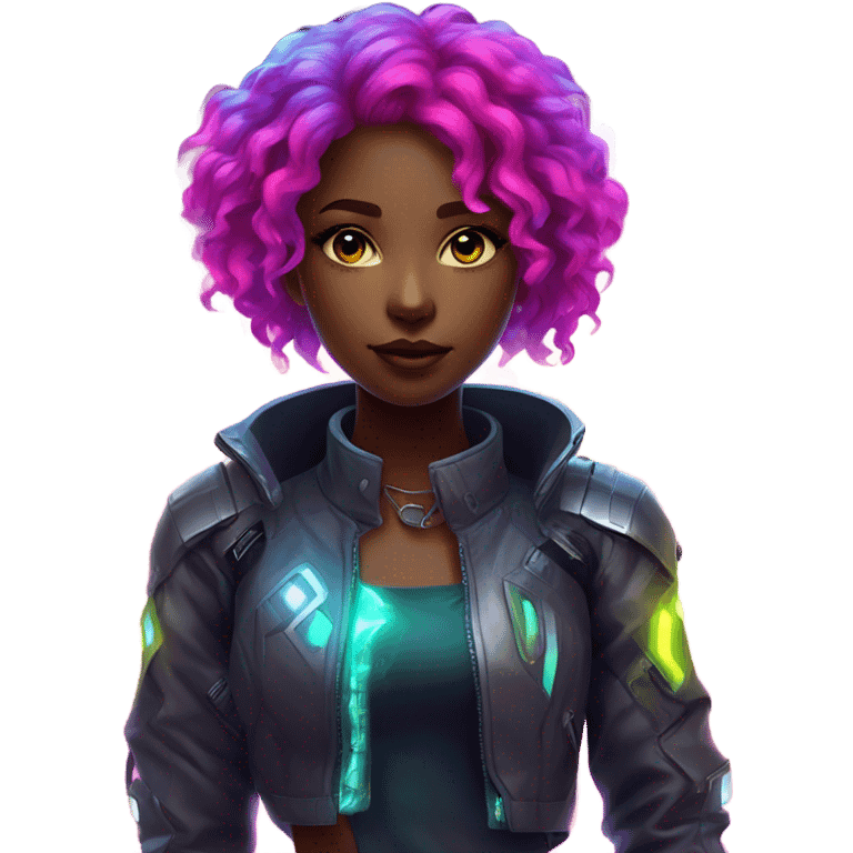 cyberpunk girl neon emoji