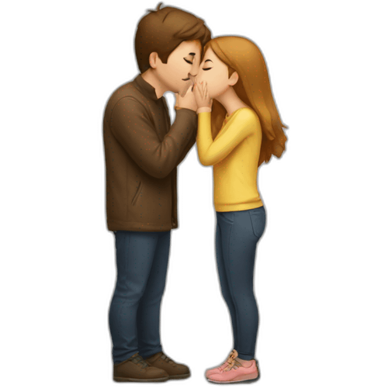 Girl kiss man emoji