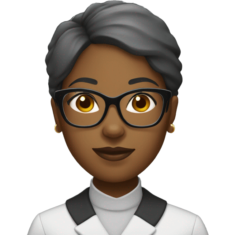 black woman teacher with glasses emoji